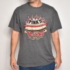 Pink's Hot Dogs/Flames S/S T-Shirt（ピンクスホットドック Tシャツ）ヘザーチャコール [a-5268]