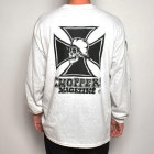 Choppers Magazine×US/Skull & Maltese Cross L/S T-Shirt（チョッパーズマガジン×アス L/S Tシャツ）アッシュグレー [a-5298]
