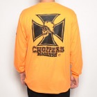 Choppers Magazine×US/Skull & Maltese Cross L/S T-Shirt（チョッパーズマガジン×アス L/S Tシャツ）オレンジ [a-5299]
