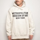 The MET/College Logo Reverse Weave Pullover Hoodie（メトロポリタンミュージアム スウェットパーカー）オートミール [a-5688]
