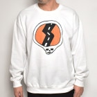 HWY×US/Steal Your Face Crew Neck Sweatshirt（エイチダブリューワイ×アス スウェットシャツ）ホワイト×オレンジ [a-5769]