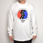 HWY×US/Steal Your Face L/S T-Shirt（エイチダブリューワイ×アス ロングTシャツ）ホワイト×レッド/ブルー [a-5772]