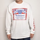 Budweiser/Official Logo L/S T-shirt（バドワイザー オフィシャルTシャツ）ホワイト [a-5842]