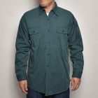 ・Vintage L/S Work Shirts（ヴィンテージ ワークシャツ）グリーン/サイズM相当 [z-6268]