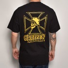Choppers Magazine×US/Chopper Cross S/S T-Shirt（チョッパーズマガジン×アス Tシャツ）ブラック×イエロー [a-5935]
