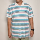 ・Polo Ralph Lauren/S/S Border Polo Shirt（ラルフローレン ポロシャツ）ホワイト×ブルー×ピンク/サイズL [z-6484]|カットソー|USED ITEM
