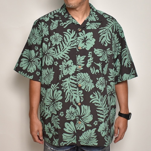 Edwards Garment/Hibiscus Open Collar S/S Shirt（エドワーズ