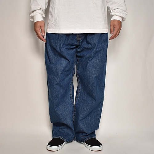 超極太 LEVI'S 501 再構築バギーカスタム ヘビーオンスデニム 刺繍 Levi's/Customized Three Tucked Baggy 501 Jeans（リーバイス