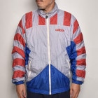 ・Adidas/Nylon Jacket（アディダス ナイロンジャケット）シルバー×ブルー/サイズL [z-6681]|Vintage ジャケット|ジャケット