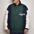 ・Reebok/Nylon Jacket（リーボック ナイロンジャケット）グリーン×ネイビー/サイズXL相当 [z-6690]