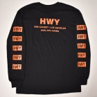 HWY×US/Cal Trans L/S T-Shirt（エイチダブリューワイ×アス Tシャツ）ブラック×オレンジ [a-6703]