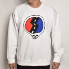 HWY×US/Steal Your Face Crew Neck Sweatshirt（エイチダブリューワイ×アス スウェットシャツ）ホワイト×レッド/ブルー [a-6775]