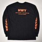 HWY×US/Hawg L/S T-Shirt（エイチダブリューワイ×アス Tシャツ）ブラック×オレンジ [a-6865]