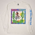 75 Miles BMX Club L/S T-Shirt（75マイルBMXクラブ Tシャツ）ホワイト×ブルー [a-6884]