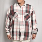 ・St. Jhon's Bay/L/S Flannel Shirts（セントジョンズベイ フランネルシャツ）ホワイト×ブラック×レッド/サイズXL [z-7373]