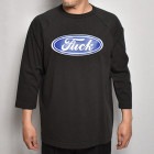 Fuck Logo 3/4 Sleeve T-Shirt（ファックロゴ Tシャツ）ブラック [a-6956]|プリント Ｔシャツ|ショートスリーブTシャツ