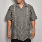 US Customized 80's-90's Old Over Dyed S/S Guayabera Shirt(С塼Х)֥å/L [z-7729]