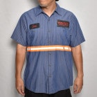 ��Us Customized Reflective Visible S/S Work Shirt/Orange�ʥ��� ��ե쥯�����������ġ˥ͥ��ӡ��ߥ饤�ȥ֥롼���ȥ饤��/������L [z-7809]