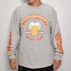 415 Clothing×US/Frisco Choppers L/S T-shirt（415クロージング×アス Tシャツ）ヘザーグレー×レッド/イエロー [a-7203]