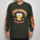 415 Clothing×US/Frisco Choppers L/S T-shirt（415クロージング×アス Tシャツ）フォレストグリーン×レッド/イエロー [a-7205]