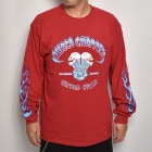 415 Clothing×US/Frisco Choppers L/S T-shirt（415クロージング×アス Tシャツ）カージナルレッド×パープル/ライトブルー [a-7207]