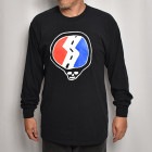 HWY×US/Steal Your Face L/S T-Shirt（エイチダブリューワイ×アス ロングTシャツ）ブラック×レッド/ブルー [a-7210]