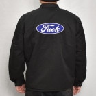 ・Us Customized Fuck Embroidered Work Jacket（アスカスタマイズ ワークジャケット）ブラック/サイズL [z-8288]