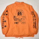 HWY×Us/Tattoo Flash Sherpa Lined Nylon Coach Jacket（エイチダブリューワイ×アス コーチジャケット）オレンジ [a-7348]
