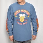 415 Clothing×US/Frisco Choppers L/S T-shirt（415クロージング×アス Tシャツ）ブルーグレー×レッド/イエロー [a-7463]