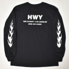 HWY×US/Hawg L/S T-Shirt（エイチダブリューワイ×アス Tシャツ）ブラック×ホワイト [a-7476]