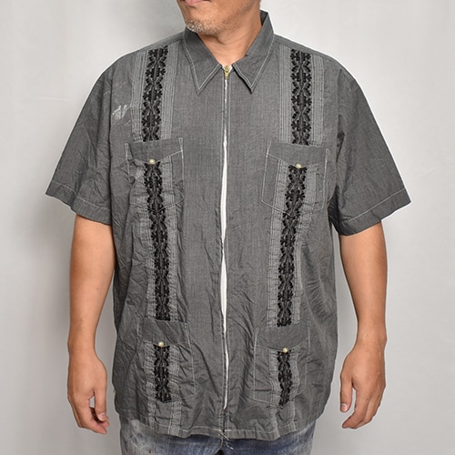 US Customized 80's-90's Old Over Dyed S/S Guayabera Shirts