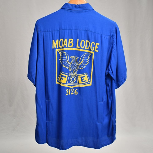 Vintage Bowling S/S Shirt（ボーリングシャツ）ブルー/サイズM [z
