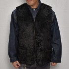 Fake Fur Black Panther Zip Up Vest�ʥե������ե����٥��ȡ˥֥�å� [a-7758]