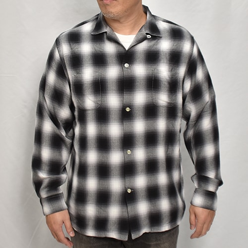 トップス TOWNCRAFT / shadow check bord shirts Special] 60s 50s on blur rayon shirt towncraft on blur check