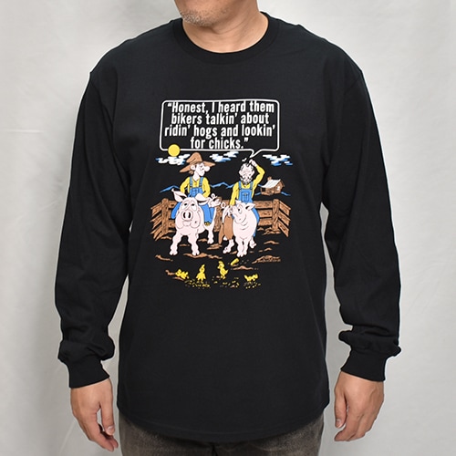 80's Replica Hog L/S T-Shirt（ホグ Tシャツ）ブラック [a-7916
