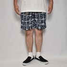Checked Skull Amphibious Nylon Easy Short Pants（スカルチェック イージーショートパンツ）ブラック/ブルー×ホワイト [a-8021]
