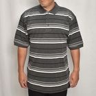 Cal Top/Striped S/S Polo Shirt（キャルトップ ポロシャツ）チャコールボーダー [a-8063]