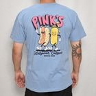 Pink's Hot Dogs/Hollywood California S/S T-Shirt（ピンクスホットドック Tシャツ）ブルーグレー [a-8116]
