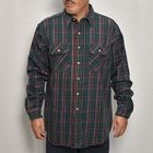 ・Five Brother/Vintage Heavy Flannel L/S Shirt（ファイブブラザー フランネルシャツ）グリーン×レッド/サイズL [y-0512]