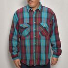 ・Dakota by Five Brother/Vintage Heavy Flannel L/S Shirt（ダコタ フランネルシャツ）エメラルドグリーン×バーガンディ/サイズXL相当 [y-052
