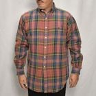 ・Polo Ralph Lauren/Cotton Flannel L/S Shirt（ラルフローレン ネルシャツ）オレンジ×グリーン×ネイビー/サイズS [y-0528]