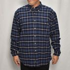 ・Eddie Bauer/Cotton Flannel L/S Shirt（エディバウワー ネルシャツ）ネイビー×ブルー/サイズM [y-0537]