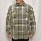 ・Carhartt/Cotton Flannel L/S Shirt（カーハート ネルシャツ）ライトオリーブ×ベージュ/サイズXL [y-0541]