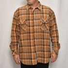 ・Dickies/Cotton Flannel L/S Shirt（ディッキーズ ネルシャツ）ライトブラウン×ブラック/サイズXL [y-0545]