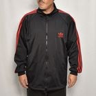 ・Adidas/Track Jacket（アディダス トラックジャケット）ブラック×レッド/サイズM [y-0580]