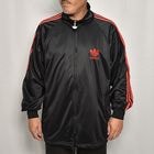 ・Adidas/Track Jacket（アディダス トラックジャケット）ブラック×レッド/サイズL相当 [y-0583]