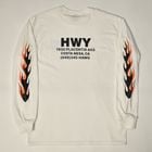 HWY×US/Hawg L/S T-Shirt（エイチダブリューワイ×アス Tシャツ）ホワイト×オレンジ×ブラック [a-8208]