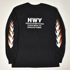 HWY×US/Hawg L/S T-Shirt（エイチダブリューワイ×アス Tシャツ）ブラック×オレンジ×ホワイト [a-8209]