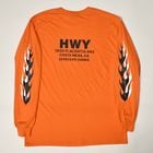 HWY×US/Hawg L/S T-Shirt（エイチダブリューワイ×アス Tシャツ）オレンジ×ホワイト×ブラック [a-8210]