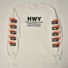 HWY×US/Cal Trans L/S T-Shirt（エイチダブリューワイ×アス Tシャツ）ホワイト×オレンジ×ブラック [a-8211]